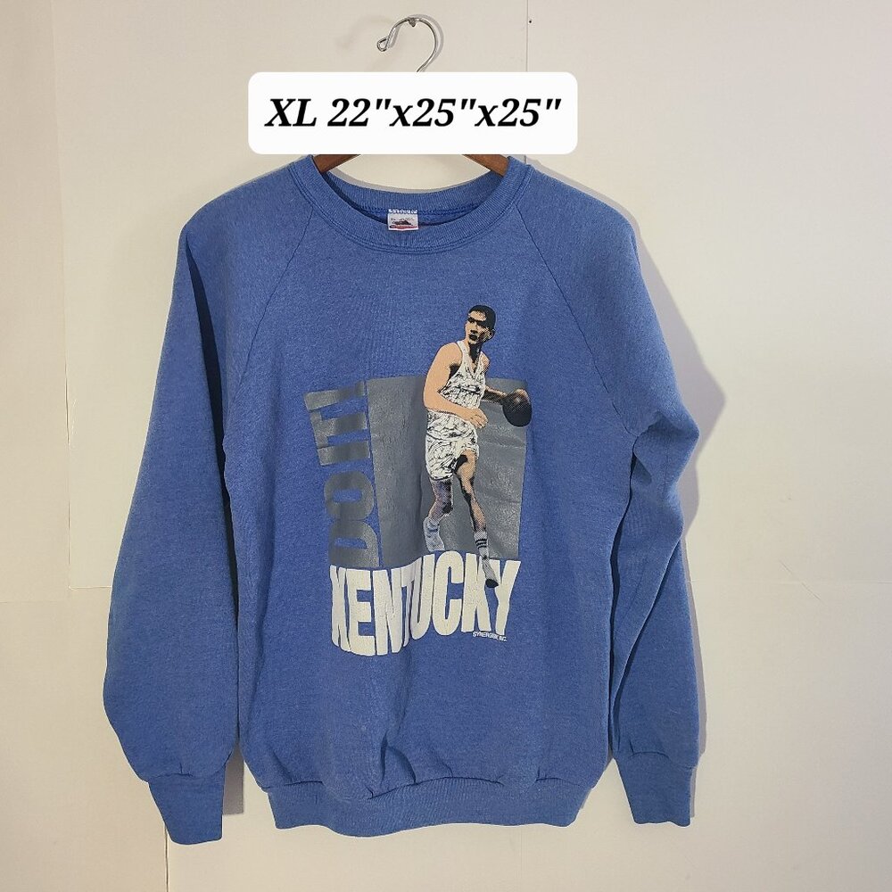 Vintage 90s University Kentucky Wildcats " Do It" XL Blue Faded Sweatshirt USA